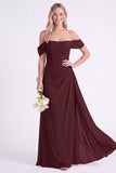 Jonquille à épaules dénudées, robe longue de demoiselle d’honneur en chiffon froncée