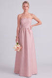 Robe rose rose sans bretelles en ligne A