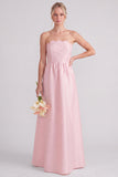 Robe rose rose sans bretelles en ligne A