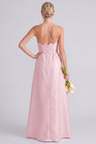 Robe rose rose sans bretelles en ligne A