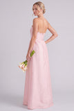 Robe rose rose sans bretelles en ligne A