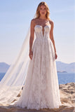 Corset blanc en dentelle ligne A sans bretelles, longue robe de mariée avec voiles