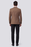 Costumes de bal pour hommes à revers marron à un bouton, 3 pièces