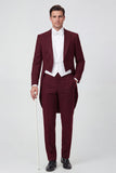 Costumes de bal 3 pièces simple poitrine à revers noir pour hommes de bal