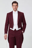 Costumes de bal 3 pièces simple poitrine à revers noir pour hommes de bal