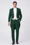 Costumes de bal 3 pièces simple poitrine à revers noir pour hommes de bal