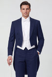 Costumes de bal 3 pièces simple poitrine à revers noir pour hommes de bal