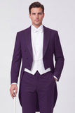 Costumes de bal 3 pièces simple poitrine à revers noir pour hommes de bal