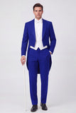 Costumes de bal 3 pièces simple poitrine à revers noir pour hommes de bal