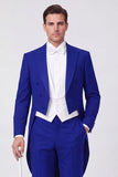 Costumes de bal 3 pièces simple poitrine à revers noir pour hommes de bal