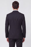 Costumes de bal pour hommes à revers châle noir 3 pièces avec un bouton et perles