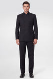 Costumes noirs 2 pièces double croisée pour hommes de bal