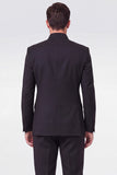 Costumes noirs 2 pièces double croisée pour hommes de bal