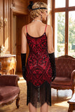 Robe Bodycon Midi des années 1920 Sequins Scintillants avec ourlet à franges