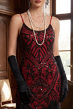 Robe Bodycon Midi des années 1920 Sequins Scintillants avec ourlet à franges