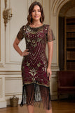 Robe flapper à manches courtes à manches courtes de la fête Great Gatsby Party des années 1920