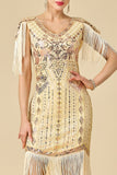 Robe des années 1920, bodycon épouse émouvante à col en V scintillante