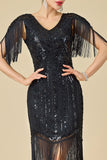 Robe des années 1920, bodycon épouse émouvante à col en V scintillante