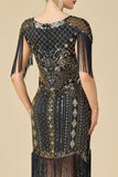 Robe des années 1920, bodycon épouse émouvante à col en V scintillante