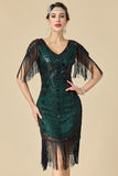 Robe des années 1920, bodycon épouse émouvante à col en V scintillante