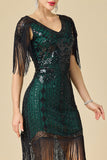 Robe des années 1920, bodycon épouse émouvante à col en V scintillante