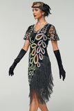 Robe vintage à frange à sequins Great Gatsby des années 1920