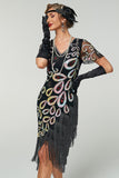 Robe vintage à frange à sequins Great Gatsby des années 1920