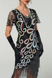 Robe vintage à frange à sequins Great Gatsby des années 1920