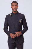 Costumes de bal masculins bleu marine foncé 2 pièces à simple boutonnage