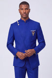 Costumes de bal masculins bleu marine foncé 2 pièces à simple boutonnage
