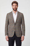 Veste blazer pour homme à boutonnage simple à revers de café