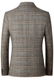Veste blazer pour homme à boutonnage simple à revers de café