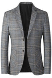 Veste blazer pour homme à boutonnage simple à revers de café