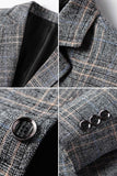 Veste blazer pour homme à boutonnage simple à revers de café