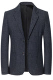 Veste blazer de bal pour hommes à boutonnage simple à boutonnage bleu marine