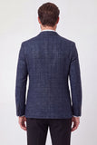 Veste blazer de bal pour hommes à boutonnage simple à boutonnage bleu marine