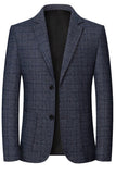 Veste blazer de bal pour hommes à boutonnage simple à boutonnage bleu marine