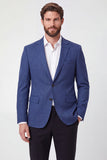 Veste blazer bleue à boutonnage simple boutonné à revers pour hommes