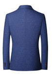 Veste blazer bleue à boutonnage simple boutonné à revers pour hommes