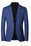 Veste blazer bleue à boutonnage simple boutonné à revers pour hommes