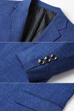 Veste blazer bleue à boutonnage simple boutonné à revers pour hommes