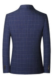 Veste blazer bleue à boutonnage simple boutonné à revers pour hommes