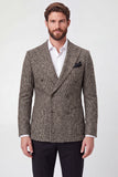 Veste de bal pour hommes double boutonnage à revers marron