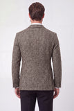 Veste de bal pour hommes double boutonnage à revers marron