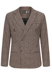 Veste de bal pour hommes double boutonnage à revers marron