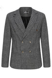 Veste de bal pour hommes double boutonnage à revers marron