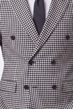 Blazer noir à double boutonnage et revers crantés pour homme