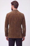 Veste de bal marron à boutonnage simple à boutonnage simple à revers pour hommes