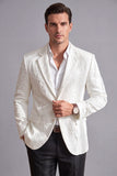 Veste blanche à revers à encoche Costume de bal pour hommes à un bouton, veste de bal
