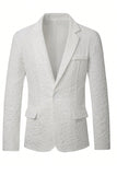 Veste blanche à revers à encoche Costume de bal pour hommes à un bouton, veste de bal